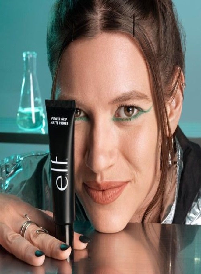 elf e.l.f. Power Grip Matte Primer – Sticky Gel Mattifying Makeup Primer for Long-Lasting Matte Finish, 26 ml - Image 5